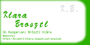 klara brosztl business card